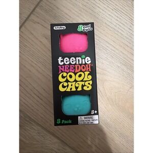 Schylling Teenie Nee Doh Cool Cats Squeeze Ball 3 Pack Tear-Resistant Purple Or…